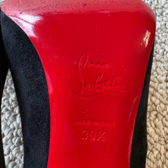 Christian Louboutin Pigalle Follies Black Suede Stiletto Pointed Toe Heels 39.5 - Picture 10 of 16